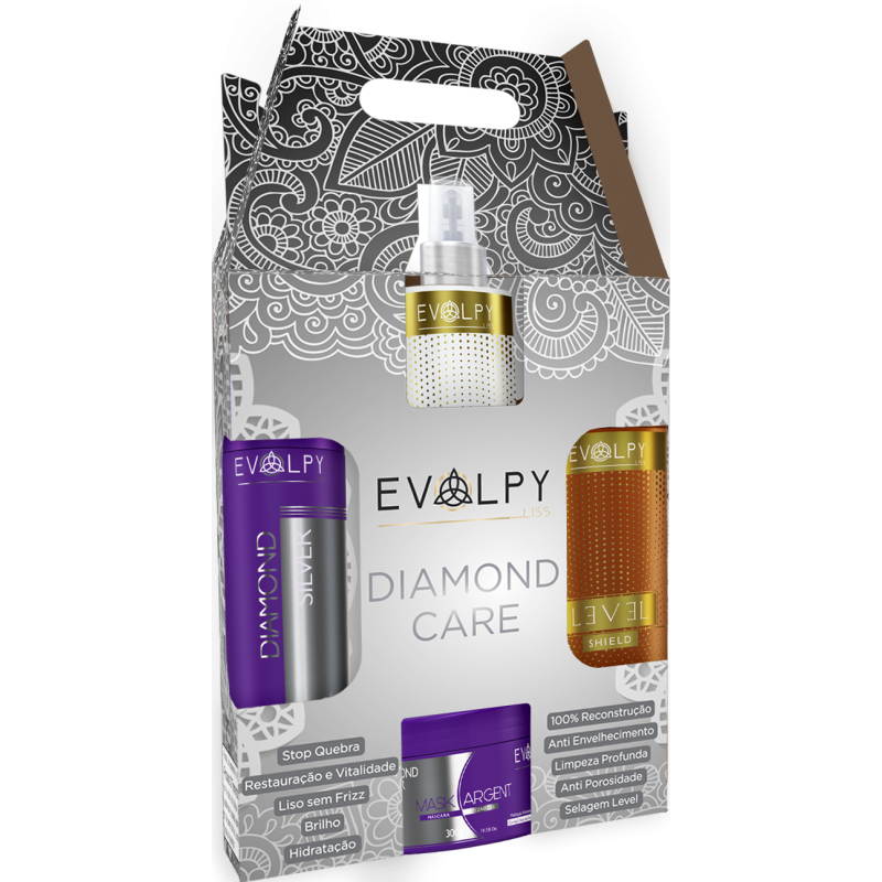 Diamond Silver + Level Spray + Keratina Nutritiva Kit 4 - Evolpy Liss Beautecombeleza.com Diamond Silver + Level Spray + Keratina Nutritiva Kit 4 - Evolpy Liss Beautecombeleza.com