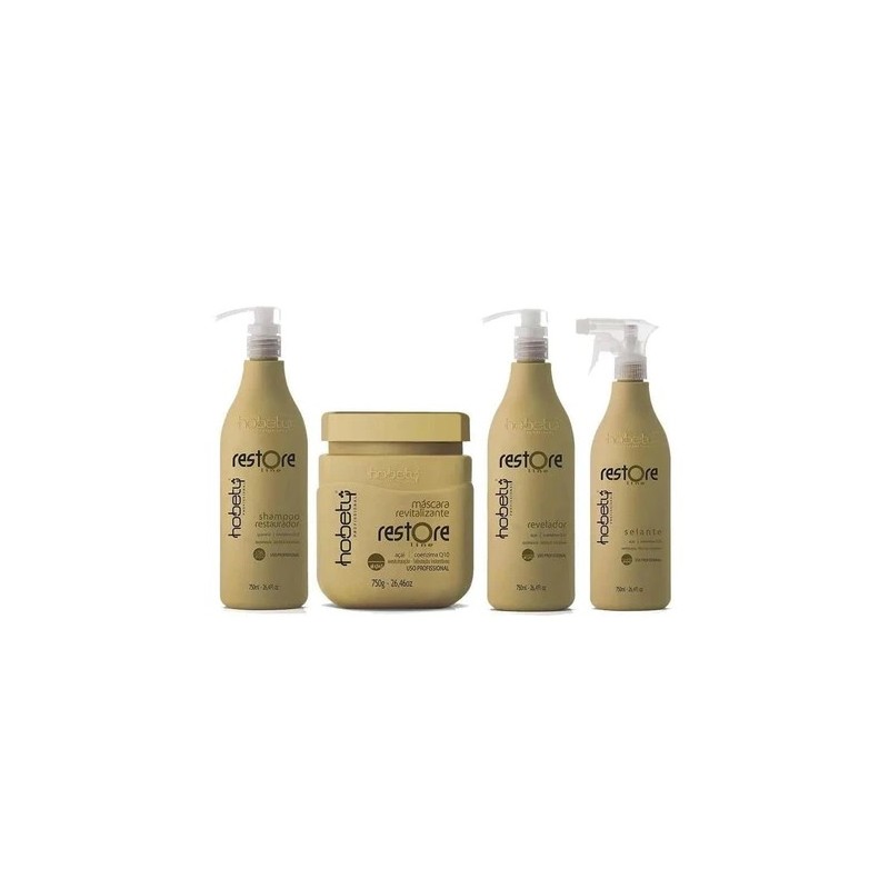 Restore Brush Reducer Sealant Shielding Deep Hair Mask Progressive Kit 4x750ml - Hobety Beautecombeleza.com