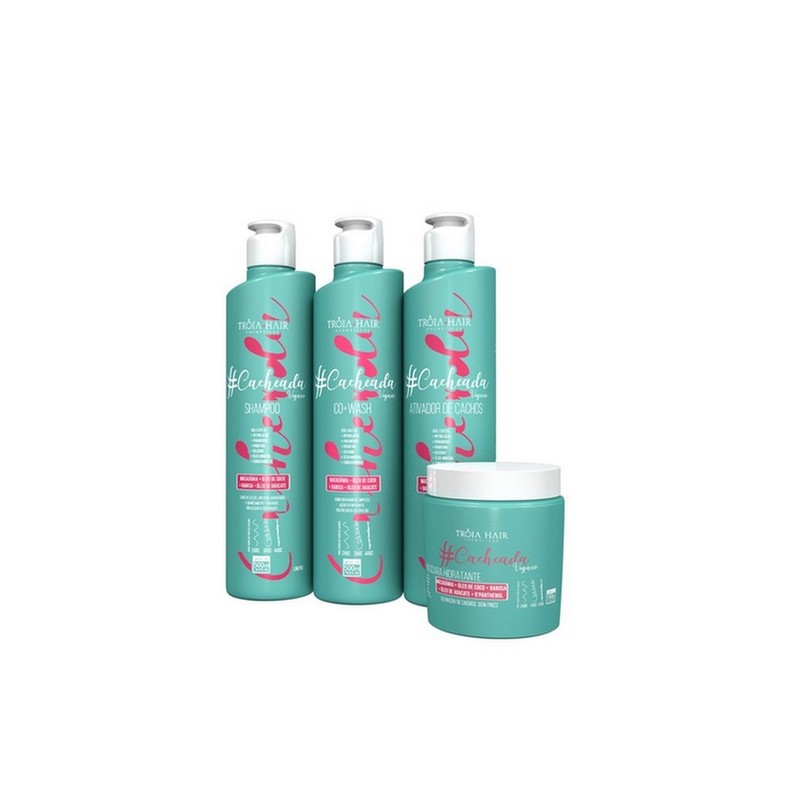 Cacheada Maintenance Home Care Curly Hair Vegan Moisturizing 4x500 - Troia Hair Beautecombeleza.com