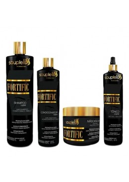 Fortific Hair Strengthening Anti Loss Growth Hydration Treatment Kit 4 Itens - Souple Liss Beautecombeleza.com