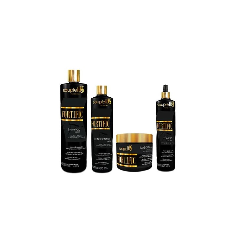 Fortific Hair Strengthening Anti Loss Growth Hydration Treatment Kit 4 Itens - Souple Liss Beautecombeleza.com Fortific Hair Strengthening Anti Loss Growth Hydration Treatment Kit 4 Itens - Souple Liss Beautecombeleza.com