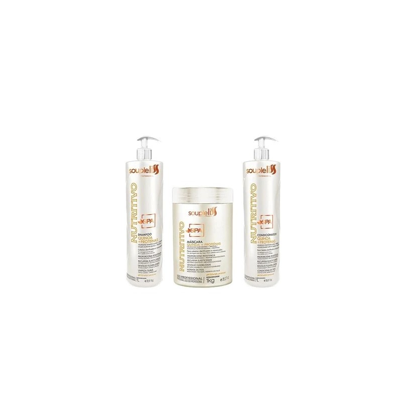 Nourrissant Soupleliss Quinoa + Protéines Kit 3x1l - Souple Liss Beautecombeleza.com Nourrissant Soupleliss Quinoa + Protéines Kit 3x1l - Souple Liss Beautecombeleza.com