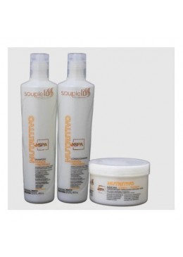 Nourishing Spa Nutritivo Damaged Dry Hair Quinoa Proteins Treatment Kit 3x300 - Souple Liss Beautecombeleza.com