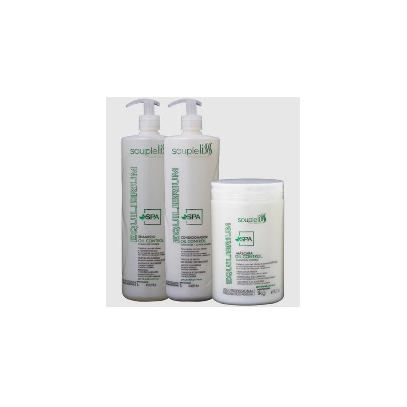 SPA Equilibrium Oil Control Freshness Hydration Oily Hair Treatment Kit 3x1 - Souple Liss Beautecombeleza.com