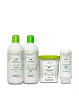 Cachos D+ Curly Hair Curls Maintenance Shine Softness Hydration Hair Treatment Kit 4 Itens - Phinna Beautecombeleza.com