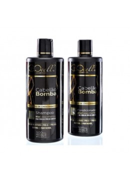 Cabelão Bomba Hair Growth Biotin Vitamins Pump Treatment Kit 2x500ml - Biowell Beautecombeleza.com