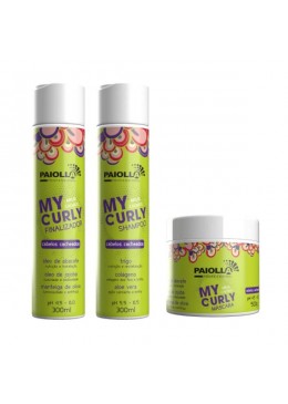 My Curly Curls Waves Treatment Hair Moisturizing Maintenance Kit 3 Itens - Paiolla Beautecombeleza.com