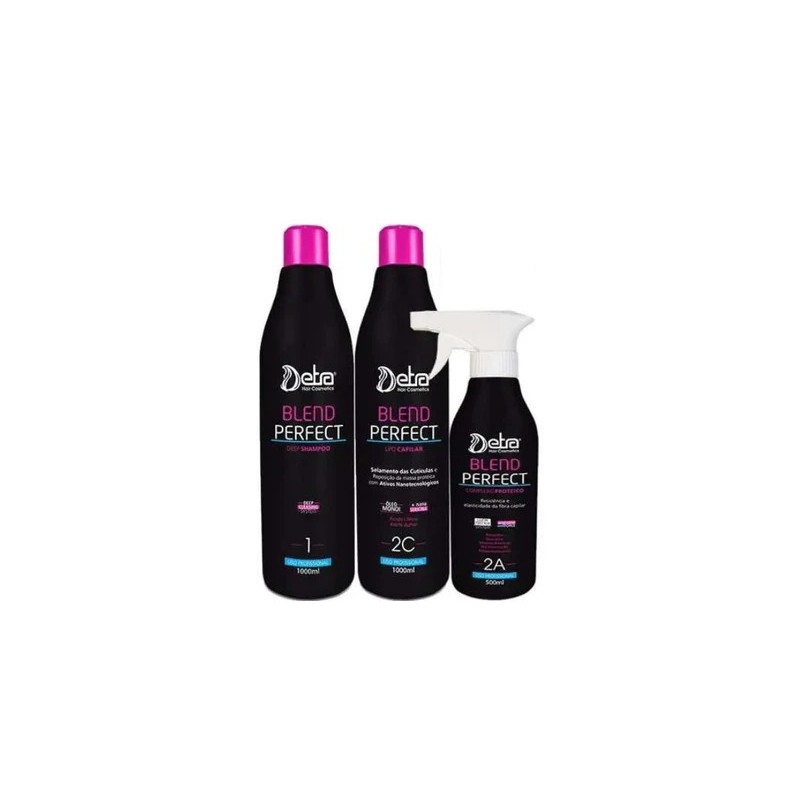 Blend Perfect Protein Complex Progressive Brush Hair Straightening Kit 3 Itens - Detra Beautecombeleza.com