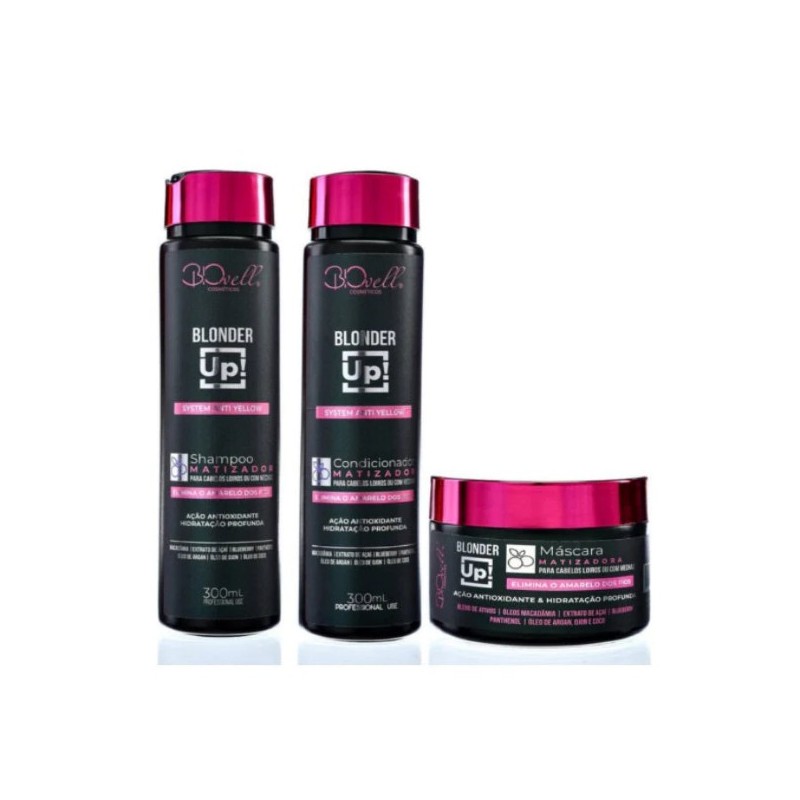 Blonder Up Violet Blond Hair Color Maintenance Tinting Kit 3 Itens - BioWell Beautecombeleza.com Blonder Up Violet Blond Hair Color Maintenance Tinting Kit 3 Itens - BioWell Beautecombeleza.com