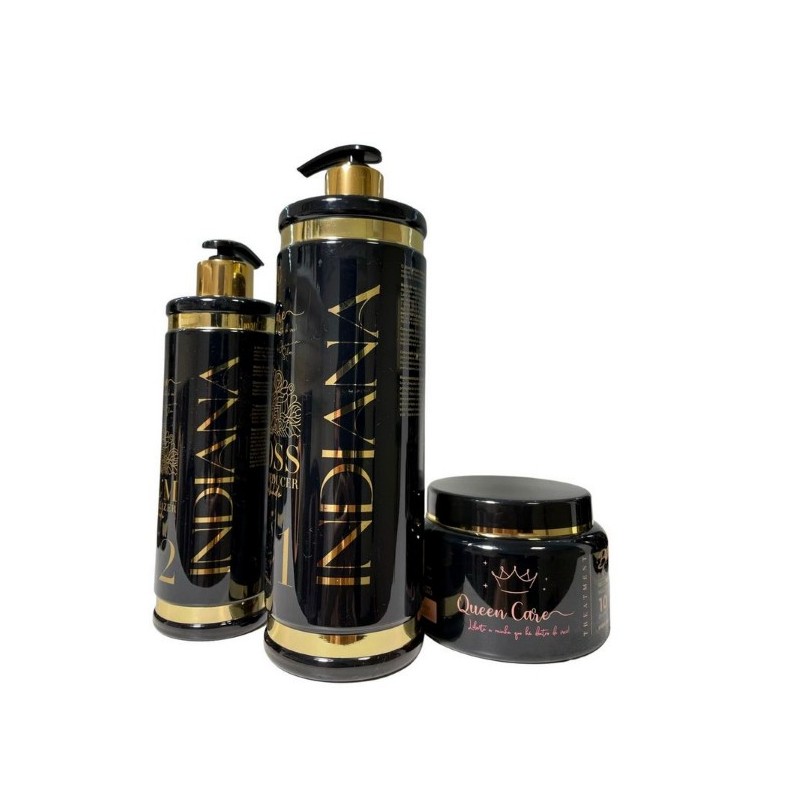 Volume Reducer Indiana Progressive Brush Hair Straightening 3 Itens - QueenCare Beautecombeleza.com Volume Reducer Indiana Progressive Brush Hair Straightening 3 Itens - QueenCare Beautecombeleza.com