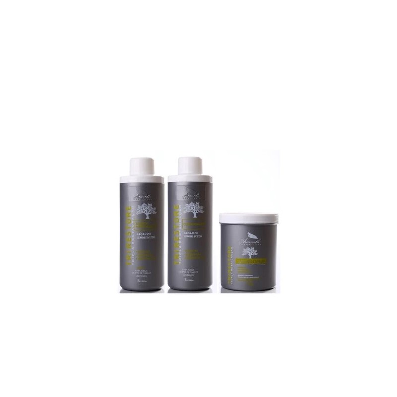 Tri Restore Óleo Argan Kit 3x1 - Aramath Beautecombeleza.com Tri Restore Óleo Argan Kit 3x1 - Aramath Beautecombeleza.com