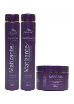 Kit Matizante Shampoo, Après-shampooing et Masque Extrait d'Açaï Beautecombeleza.com