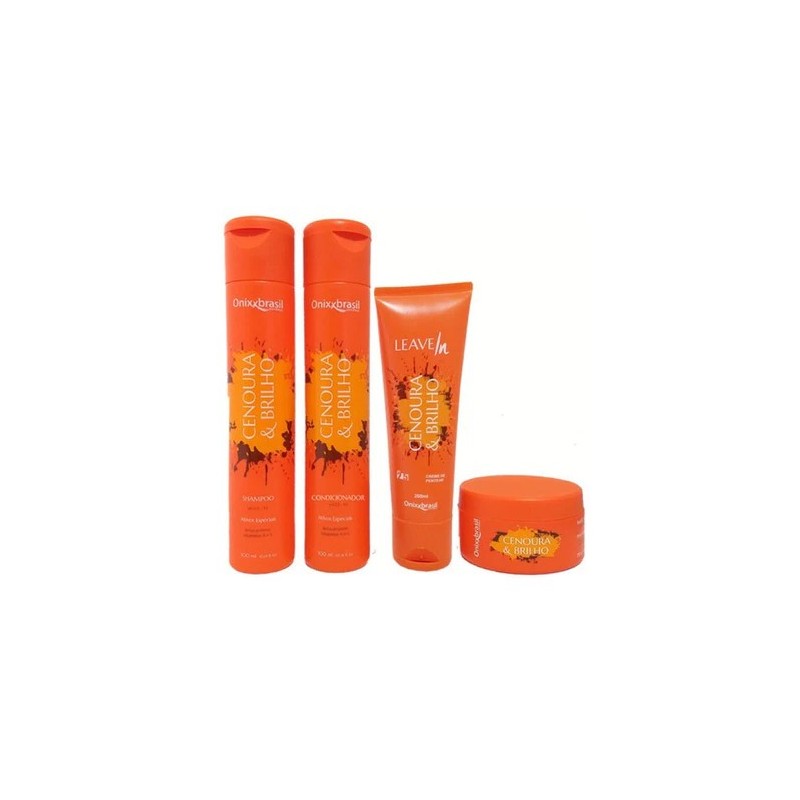 Carrot Shine Hydration Vitamins A & C Protection Hair Treatment Kit 4 Itens - Onixx Beautecombeleza.com Carrot Shine Hydration Vitamins A & C Protection Hair Treatment Kit 4 Itens - Onixx Beautecombeleza.com