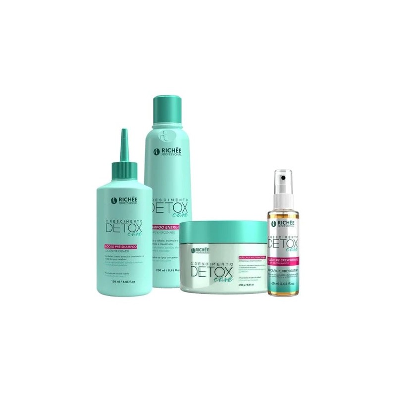 Detox Care Hair Growth Micellar Home Care Treatment Kit 4 Itens - Richée Beautecombeleza.com