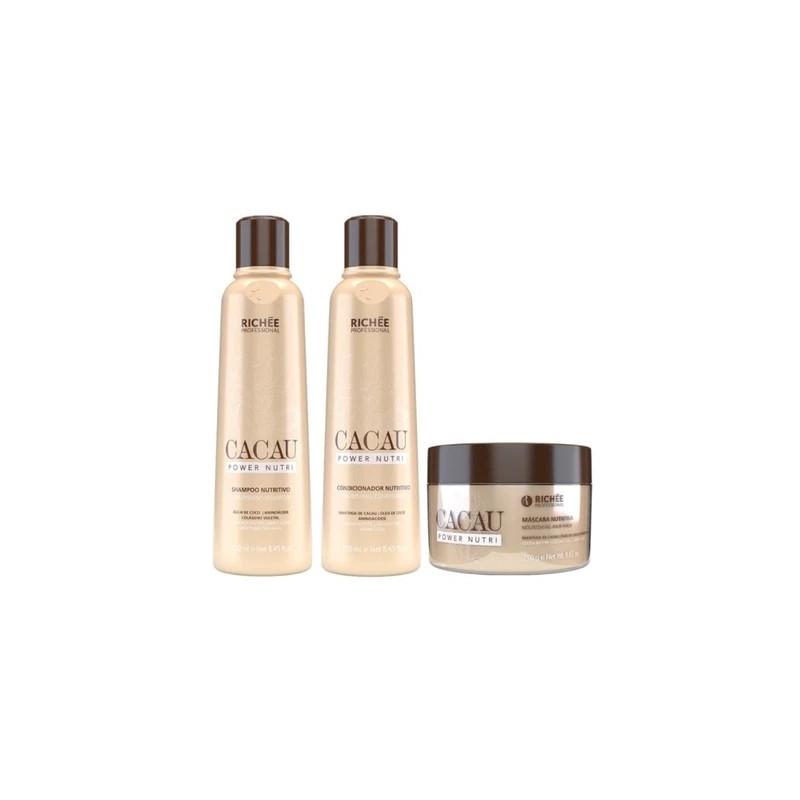 Cacau Power Nutri Trio Kit 3x250 - Richée Beautecombeleza.com Cacau Power Nutri Trio Kit 3x250 - Richée Beautecombeleza.com
