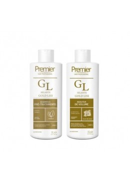 Réducteur de Volume Gold Liss Lissage Brésilien Kit 2x1L - Premier Hair Beautecombeleza.com