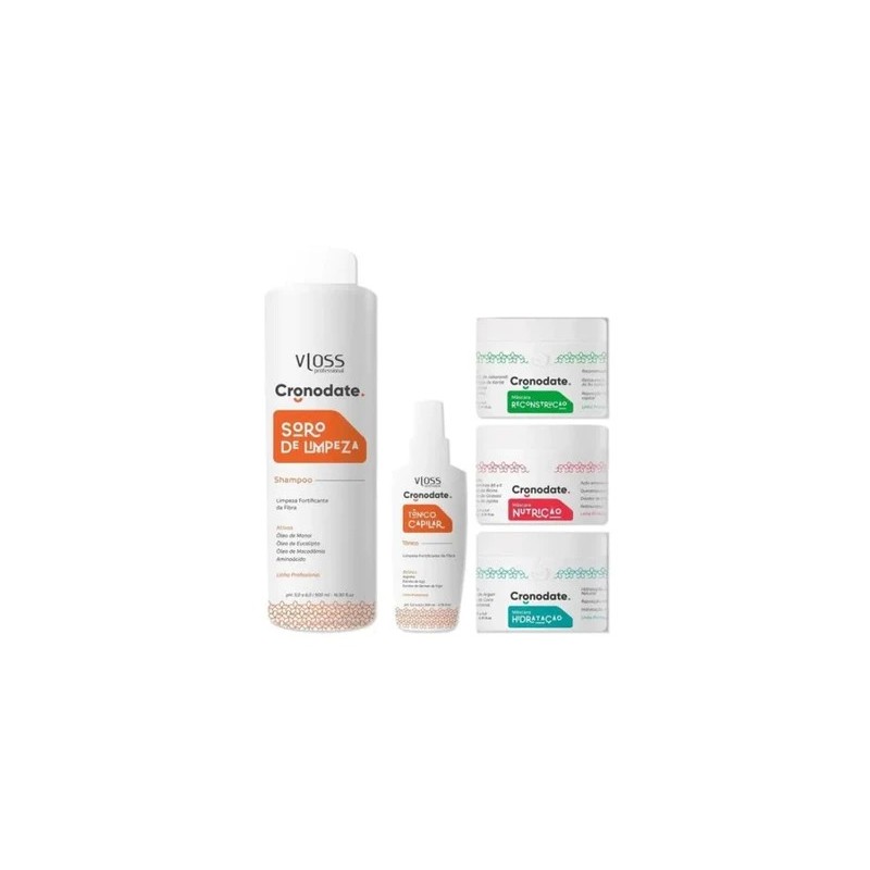 Capillary Schedule Chronodate Hair Hydration Nourishing Kit 5 Itens - Vloss Beautecombeleza.com