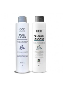 QOD Max Silver Straightening Shine Blond Hair Neutralizing Kit 2x1L - QOD Beautecombeleza.com