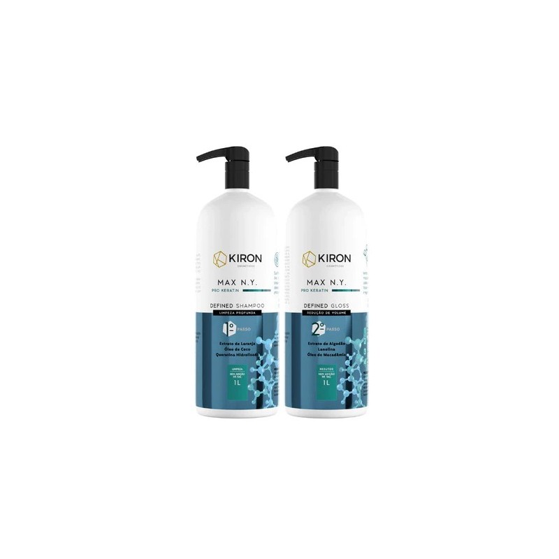 Lissage Brésilien Defined Gloss Pro Keratin Max NY 2x1l - Kiron Beautecombeleza.com Lissage Brésilien Defined Gloss Pro Keratin Max NY 2x1l - Kiron Beautecombeleza.com