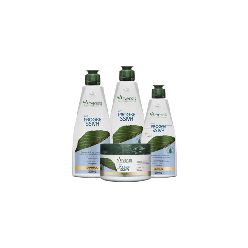 Post Progressive Straightening Vegan Hair Treatment Kit 4 Itens - Arvensis Beautecombeleza.com Post Progressive Straightening Vegan Hair Treatment Kit 4 Itens - Arvensis Beautecombeleza.com