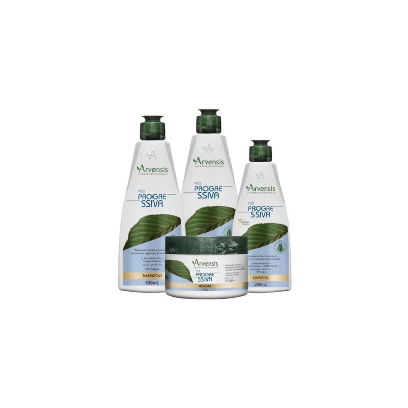 Post Progressive Straightening Vegan Hair Treatment Kit 4 Itens - Arvensis Beautecombeleza.com