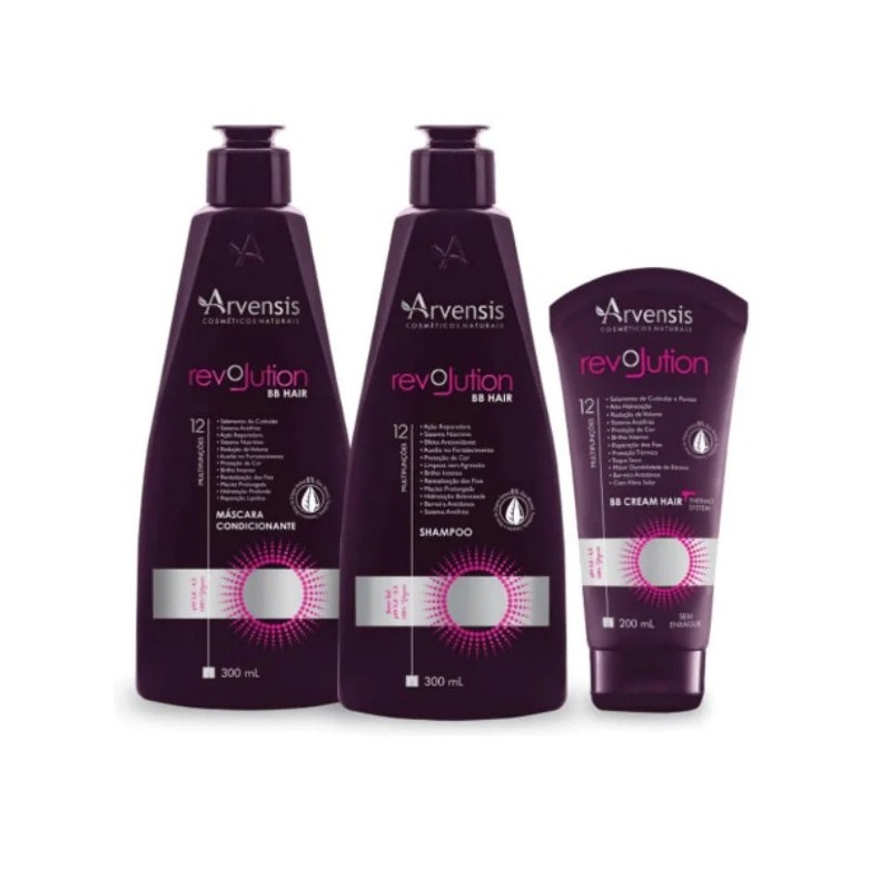 BB Hair Revolution Anti Frizz Protection Sealing Treatment Kit 3 Itens - Arvensis Beautecombeleza.com BB Hair Revolution Anti Frizz Protection Sealing Treatment Kit 3 Itens - Arvensis Beautecombeleza.com