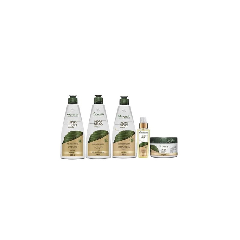 Intensive Hydration Argan Dry Hair Vegan Treatment Kit 5 Itens - Arvensis Beautecombeleza.com