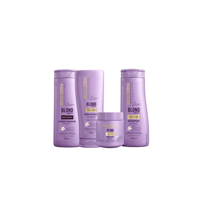 Blond Hair Color Maintenance De-Yellowing Treatment Kit 4 Itens - Bio Extratus Beautecombeleza.com