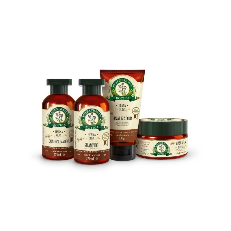 Botica Henna pour Cheveux Foncés Kit 4 Itens - Bio Extratus Beautecombeleza.com Botica Henna pour Cheveux Foncés Kit 4 Itens - Bio Extratus Beautecombeleza.com