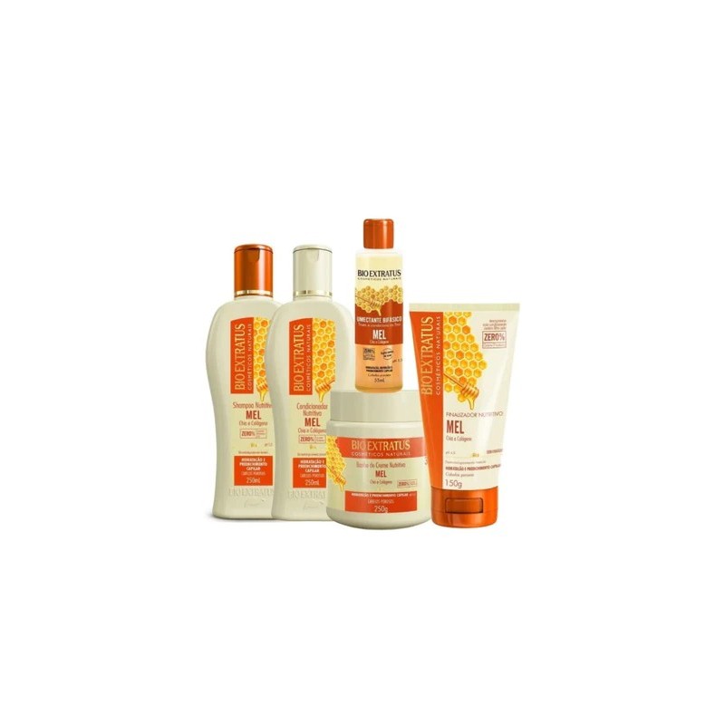 Honey Mel Collagen Hair Hydration Repair Treatment Kit 5 Itens - Bio Extratus Beautecombeleza.com