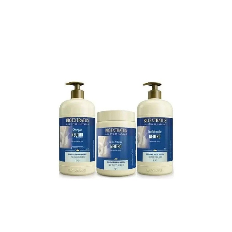 Neutral Bases Hair Moisturizing Cleansing Treatment Kit 3x1 - Bio Extratus Beautecombeleza.com