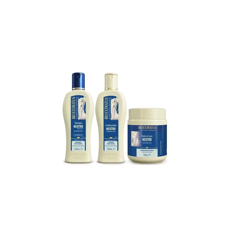 Neutral Bases Hair Moisturizing Cleansing Treatment Kit 3x500 - Bio Extratus Beautecombeleza.com Neutral Bases Hair Moisturizing Cleansing Treatment Kit 3x500 - Bio Extratus Beautecombeleza.com