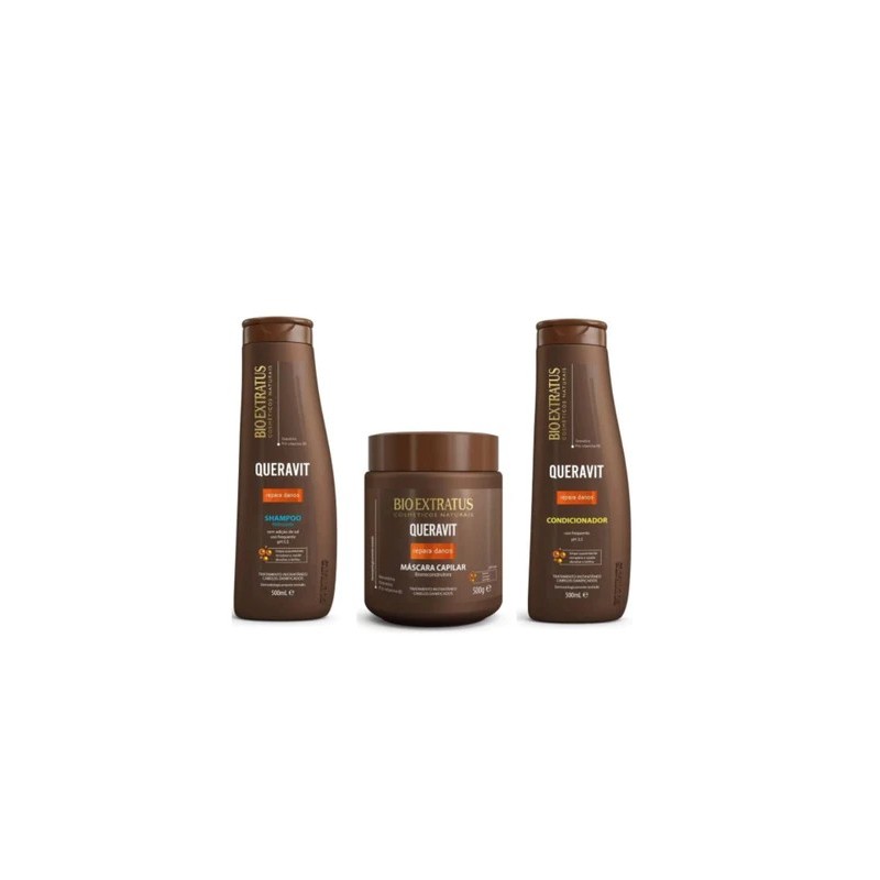 Queravit SOS Traitement Bio Reconstructeur des Cheveux Endommagés Kit 3x500 - Bio Extratus Beautecombeleza.com Queravit SOS Traitement Bio Reconstructeur des Cheveux Endommagés Kit 3x500 - Bio Extratus Beautecombeleza.com