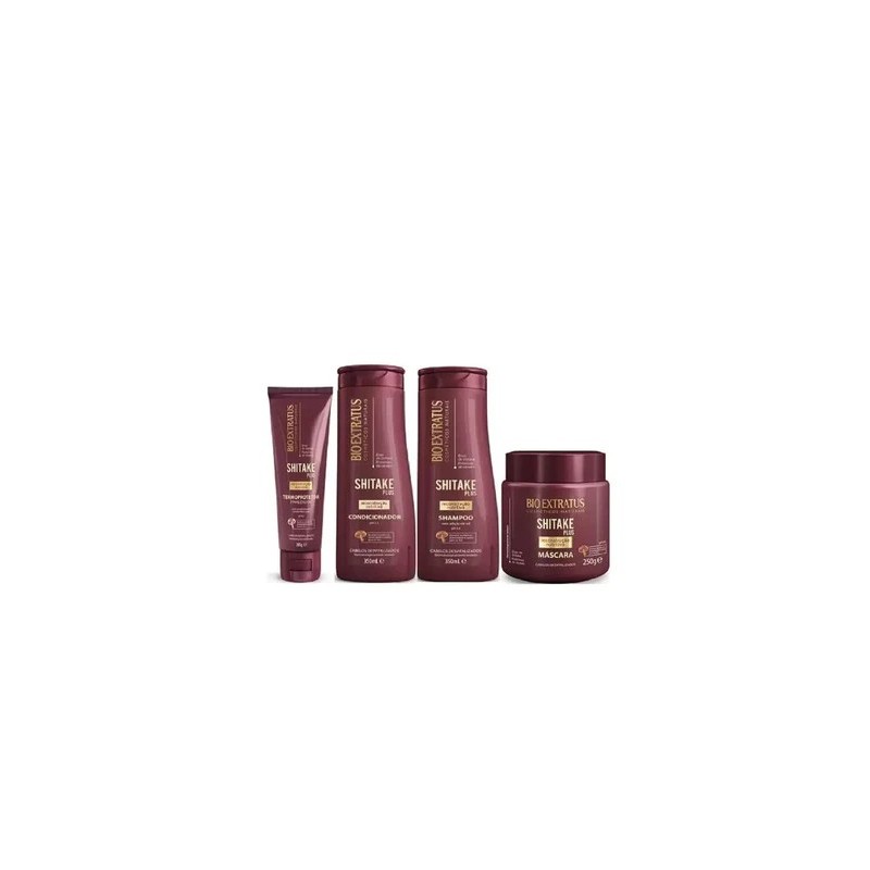 Shitake Plus Hair Revitalizing Nourishing Reconstruction Kit 4 Itens - Bio Extratus Beautecombeleza.com