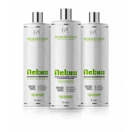 Detox Terapia Capilar e Alisamento Kit 3x1L - Acqua Coco