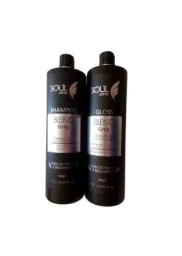 Blend Gray Brightness Softness Volume Reduction Treatment Kit 2x1L - Soul Care Beautecombeleza.com