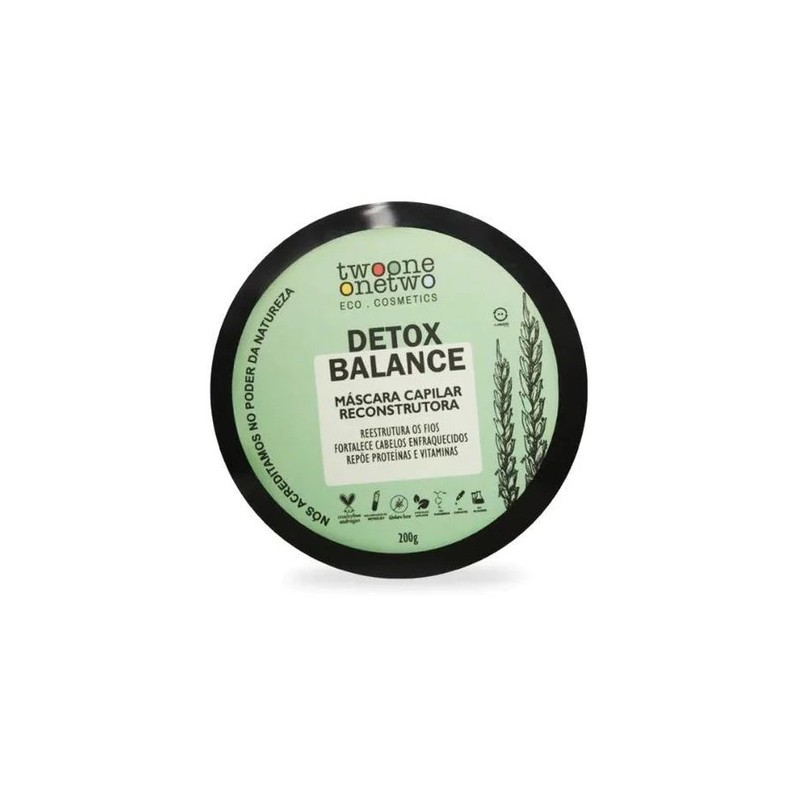 Máscara Capilar Reconstrutora Detox Balance 200g - Twoone Onetwo Beautecombeleza.com Máscara Capilar Reconstrutora Detox Balance 200g - Twoone Onetwo Beautecombeleza.com