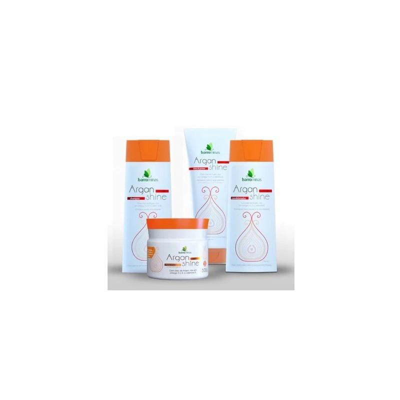 Argan Shine para Cabelos Danificados Home Care  Kit 4 Itens - Barrominas Beautecombeleza.com