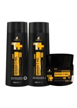 Banana e Mel Tratamento Nutritivo e Hidratante Kit 3 Itens - Barrominas Beautecombeleza.com