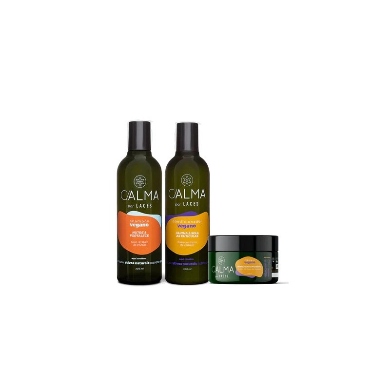 Pour Cheveux Secs Nourrissants et Fortifiants Vegan  Kit 3 - C/alma  Beautecombeleza.com