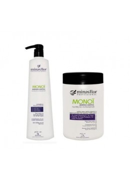 Monoi Asian Moringa Hair Mass Replenisher Revitalizing Kit 2x1 - Minas Flor Beautecombeleza.com