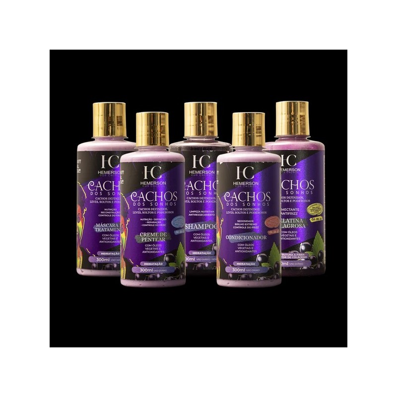 Mestre dos Cachos Cachos dos Sonhos 5x 300ml / 5x 10.14 fl oz kit Beautecombeleza.com Mestre dos Cachos Cachos dos Sonhos 5x 300ml / 5x 10.14 fl oz kit Beautecombeleza.com