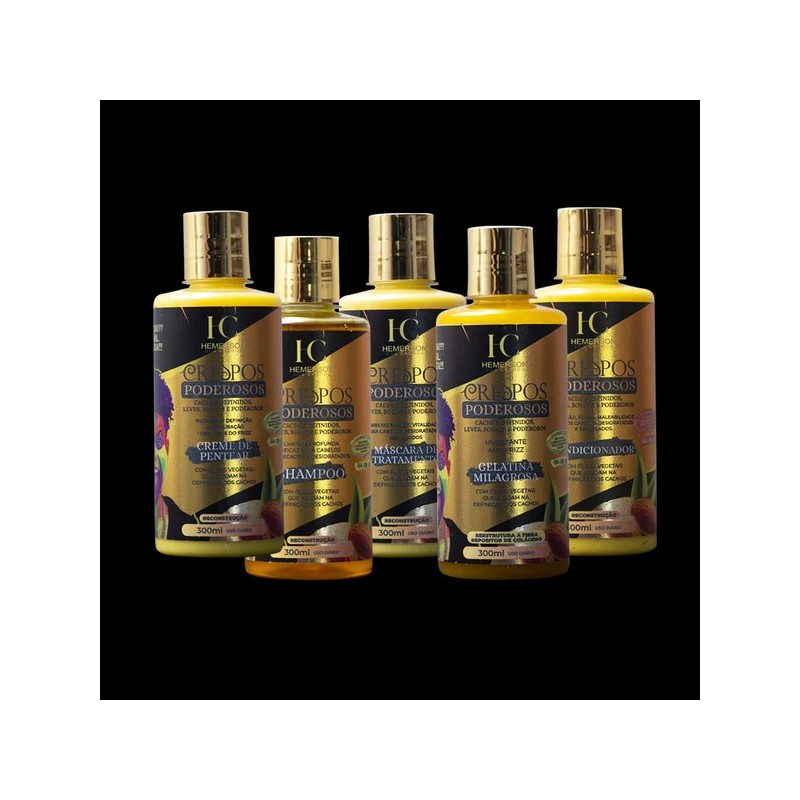 HC Crespos Poderosos Kit 5x300ml - Hemerson dos Cachos Beautecombeleza.com HC Crespos Poderosos Kit 5x300ml - Hemerson dos Cachos Beautecombeleza.com
