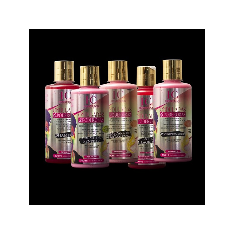 HC Onduladas Poderosas Kit 5x 300ml  - Hemerson dos Cachos Kit 5x 300ml  - Hemerson dos Cachos Beautecombeleza.com