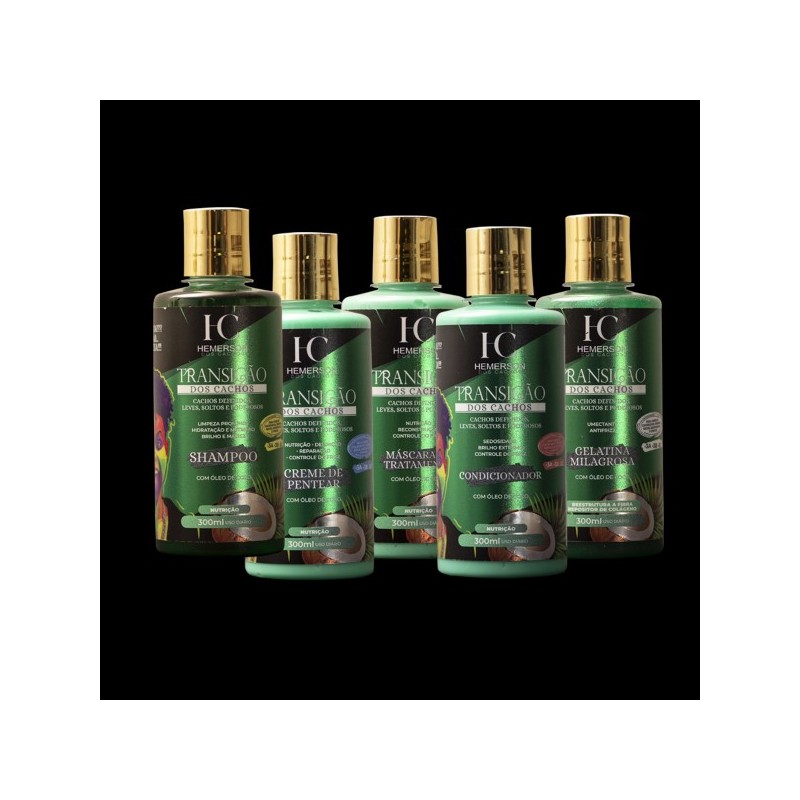 HC Transição Capilar Kit 5x300ml - Hemerson dos Cachos Beautecombeleza.com