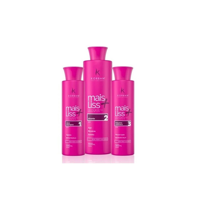 Mais Liss Escova Progressiva sem Formol Kit 3 - Korban 
 Beautecombeleza.com