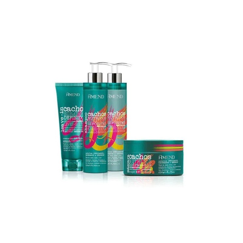 Cachos Boucles Profondément Nourries Hydratées et Fortes Kit 4x250 - Amend Beautecombeleza.com Cachos Boucles Profondément Nourries Hydratées et Fortes Kit 4x250 - Amend Beautecombeleza.com