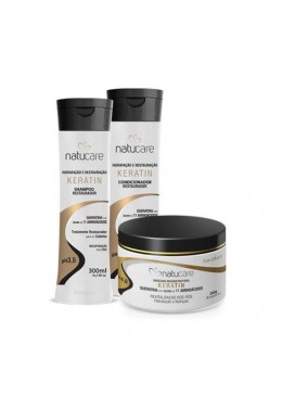 Natucare Keratin Home Care Restaurador Kit 3x300 - Natumaxx Beautecombeleza.com