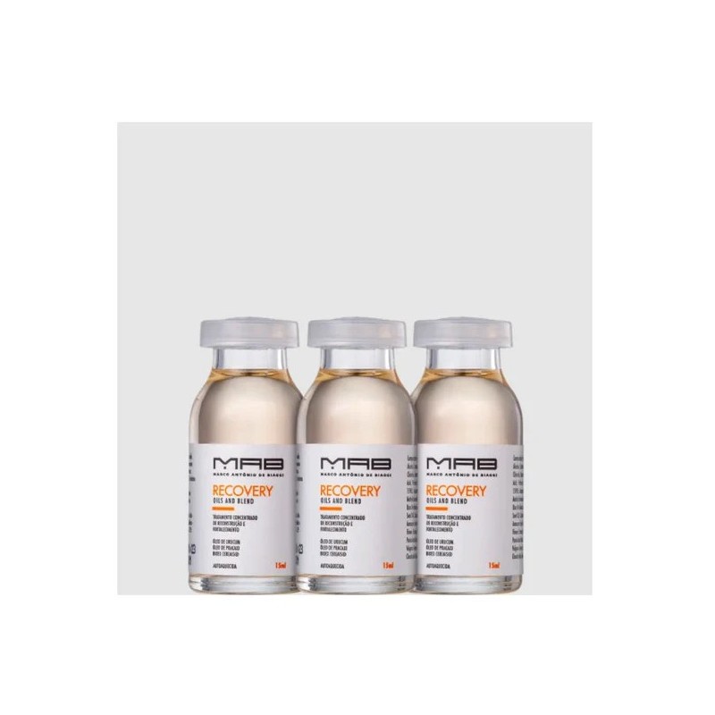 Recovery Oils Blend Ampoules de Traitement pour Cheveux Secs 3x15ml - MAB Beautecombeleza.com Recovery Oils Blend Ampoules de Traitement pour Cheveux Secs 3x15ml - MAB Beautecombeleza.com