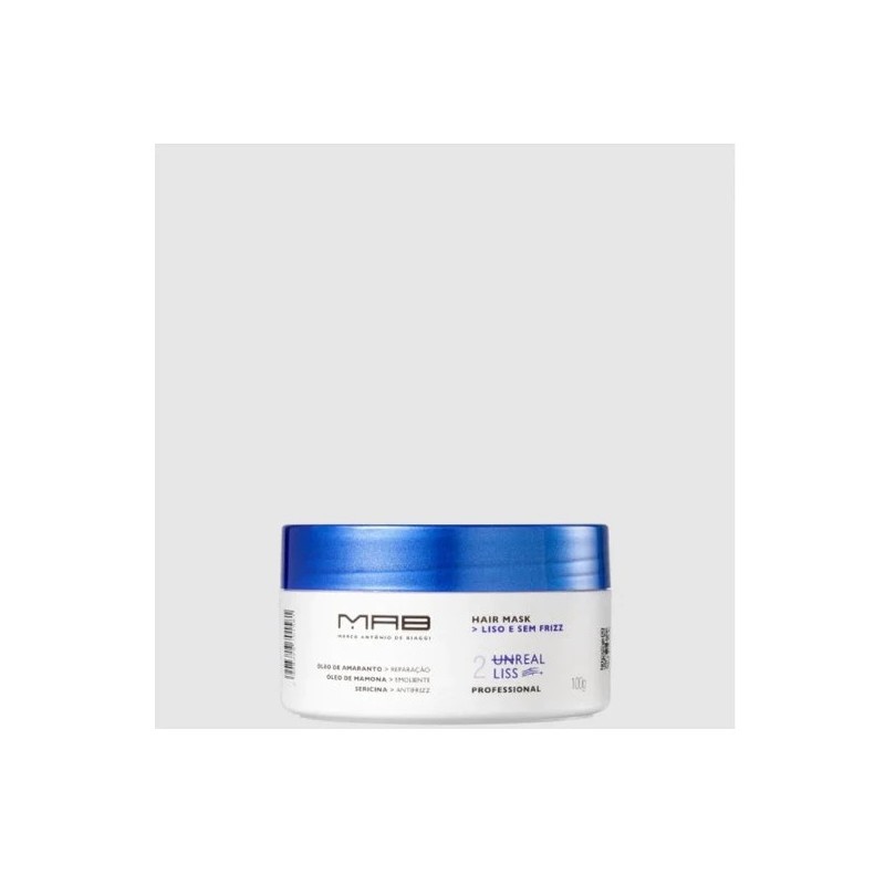 Unreal Liss Efeito Liso e Anti Frizz Máscara 100g - MAB Beautecombeleza.com Unreal Liss Efeito Liso e Anti Frizz Máscara 100g - MAB Beautecombeleza.com